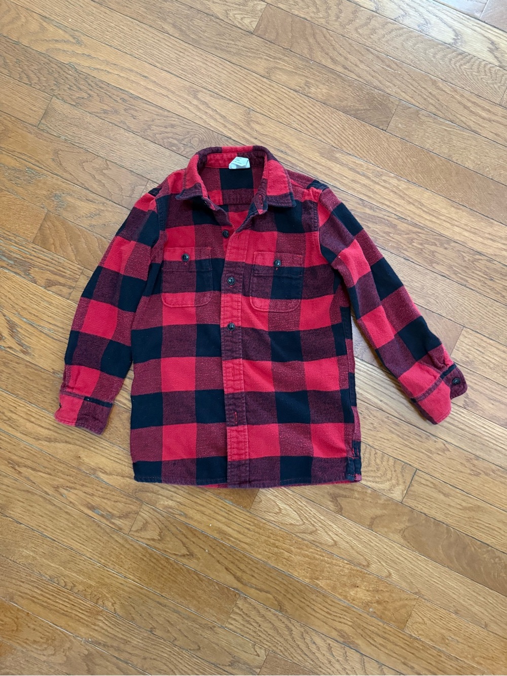 Gap Kids Red & Black Buffalo Plaid Button-Up Shirt